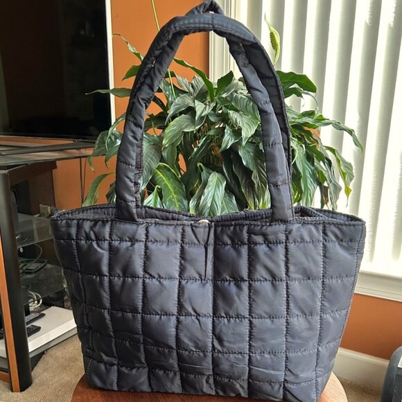 New QUILTED TOTE BAG CARRYALL Black 👜 - Picture 2 of 9